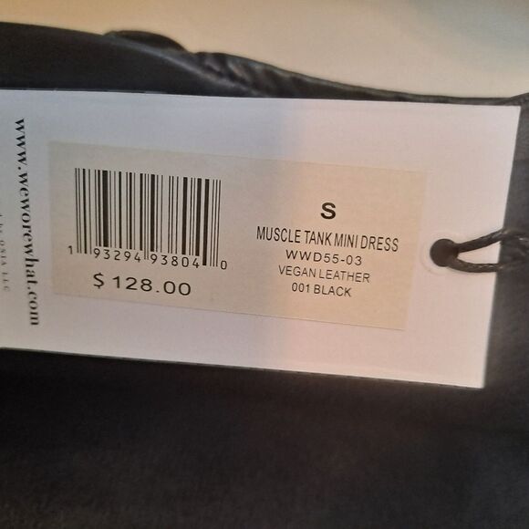 WEWOREWHAT Vegan Leather Mini Dress NWT Size Small - Picture 3 of 5